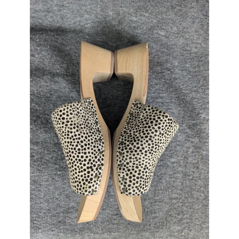 Madewell Leopard Print The Evelyn Clog Slide‎ Sandal Calf Hair Preppy Safari 5.5 - Picture 3 of 8